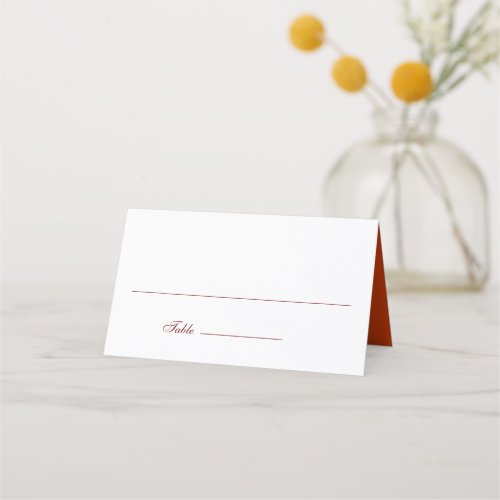 Fall Leaves Burnt Orange Wedding Place Card