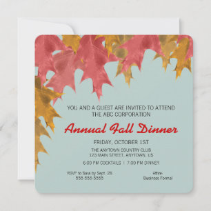 Fall Leaves Business Fall Dinner Invitation