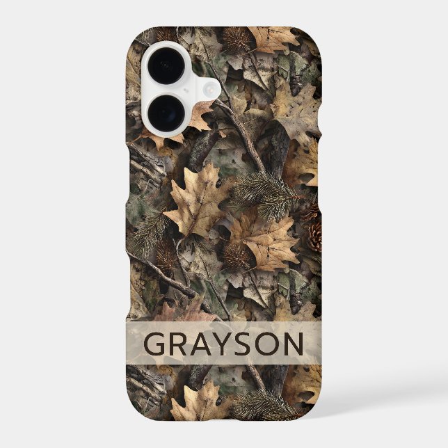 Fall Leaves Camouflage Personalized Case-Mate iPhone Case (Back)