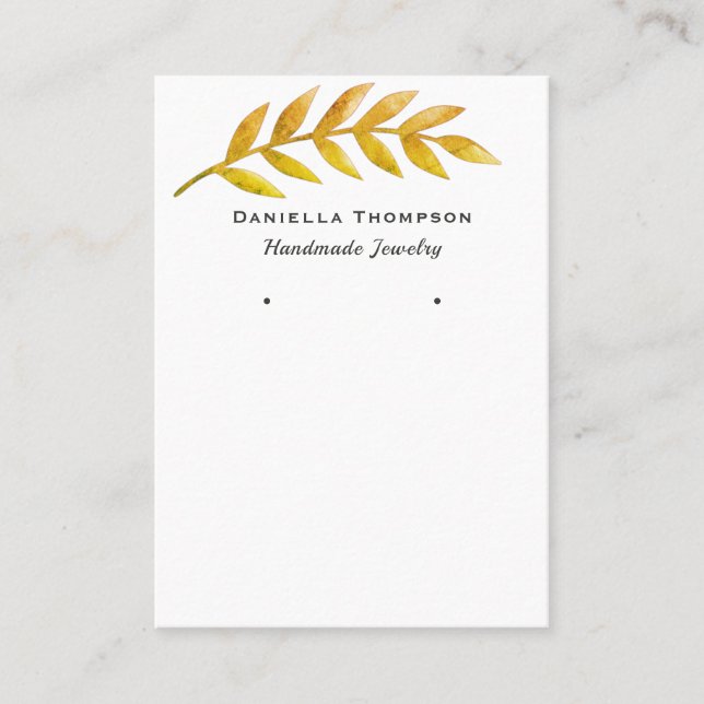 Fall Leaves Chic Boutique Jewelry Earring Display Business Card (Front)