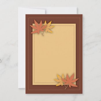 Fall Leaves Chic Flat Note Cards by RossiCards at Zazzle