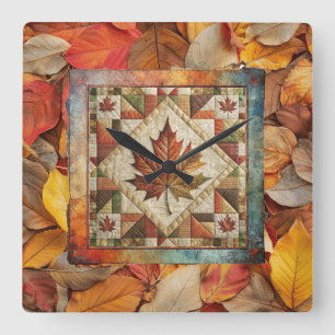 Fall Leaves Colorful Autumn Wall Clock