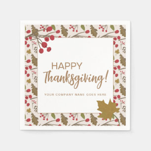 Fall Leaves Company Happy Thanksgiving Napkins