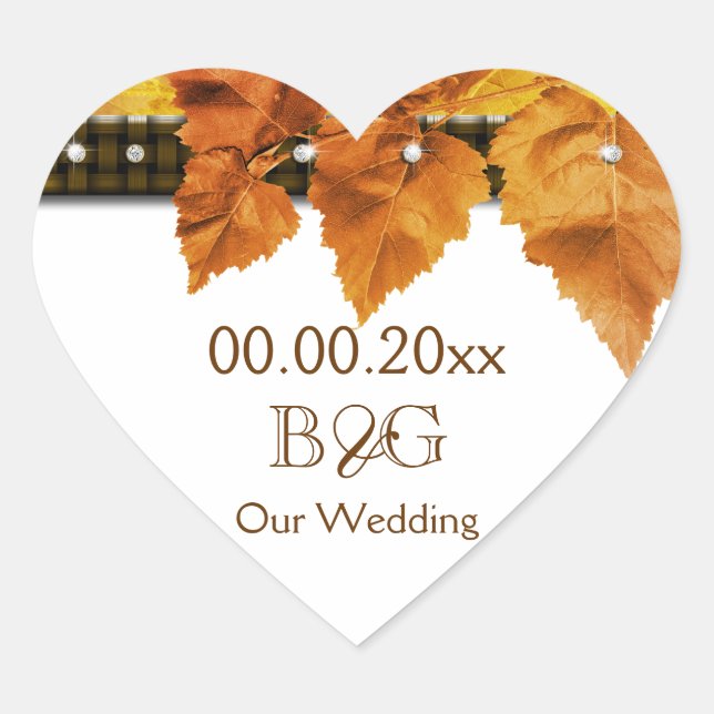 Fall leaves country wedding seal #2 (Front)