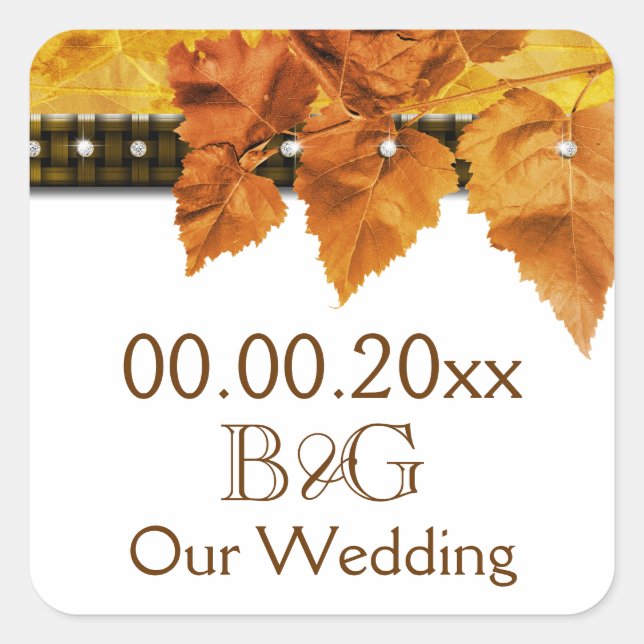 Fall leaves country wedding seal #3 (Front)