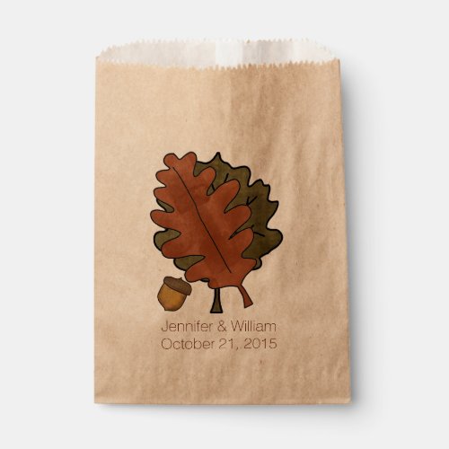 Fall Leaves Custom Wedding Favor Bag