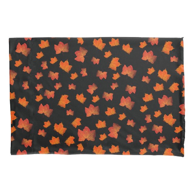 FALL LEAVES ELEGANT AUTUMN LEAF NATURE HALLOWEEN   PILLOW CASE (Front)