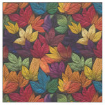 Fall Leaves Embroidered Pattern  Fabric