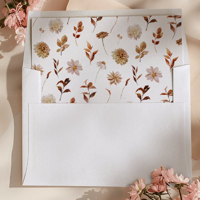 Fall Leaves Envelope Liner (Boho Fall Leaves Envelope Liner by Painted Paperie
)