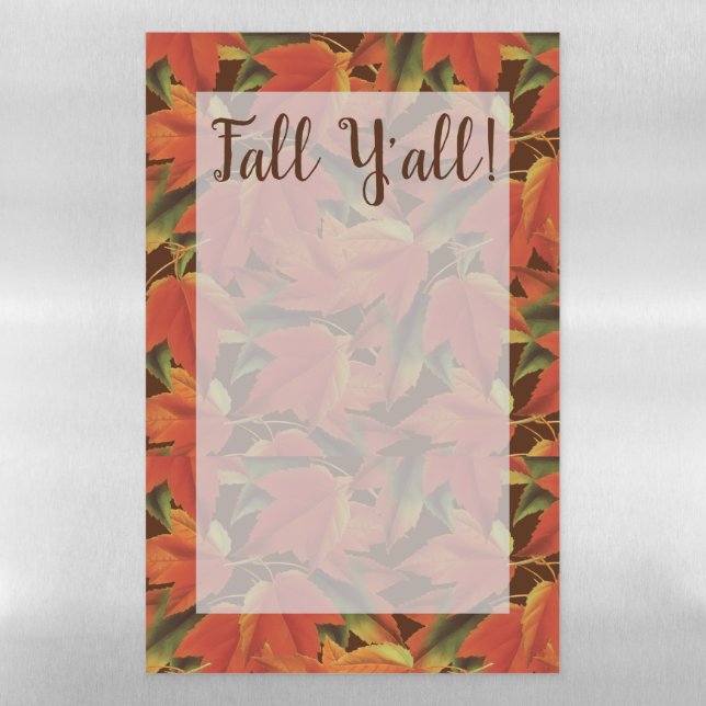 Fall Leaves | Fall Y'all! Magnetic Dry Erase Sheet (Vertical)
