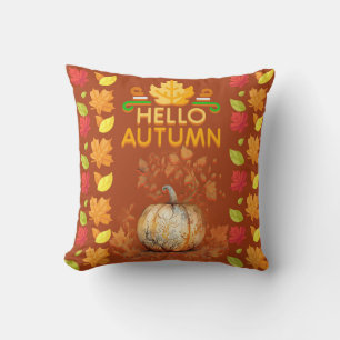 Fall Leaves Festive Custom Throw Pillow