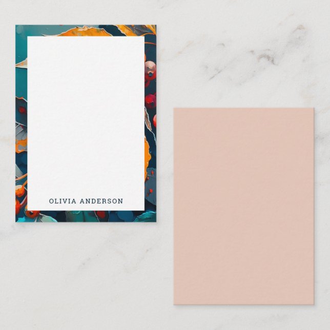 Fall leaves frame. Nature autumn bright foliage Note Card (Front/Back)