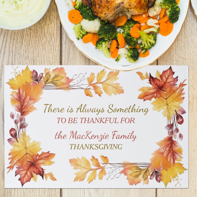 Fall Leaves Frame Thanksgiving Tearaway Placemat  (Creator Uploaded)