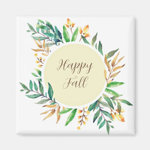 Fall leaves frame with customizable text magnet