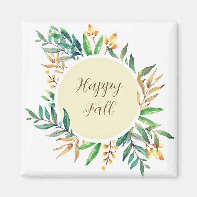 Fall leaves frame with customizable text  magnet (Front)