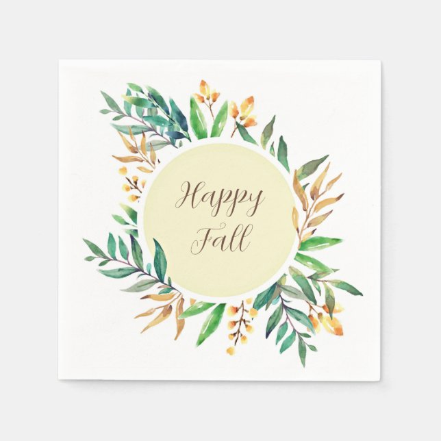 Fall leaves frame with customizable text  napkins (Front)