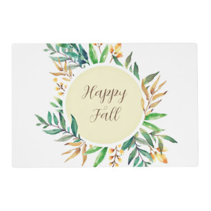 Fall leaves frame with customizable text placemat