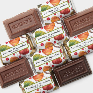 Fall Leaves Fruit Rustic Watercolor Autumn Wedding Hershey's Miniatures
