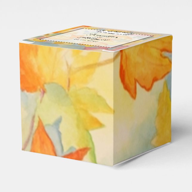 Fall Leaves Gay Wedding Favor Box (Front Side)