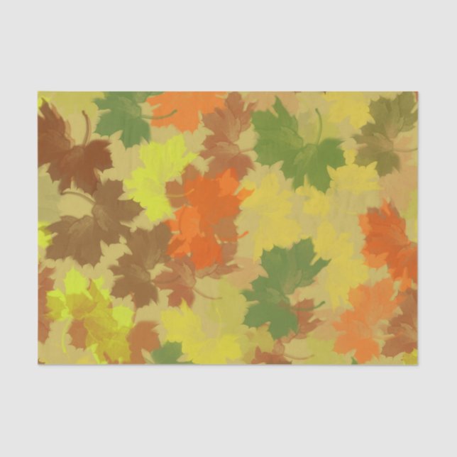 Fall Leaves - Golden Background Tissue Paper (Front)