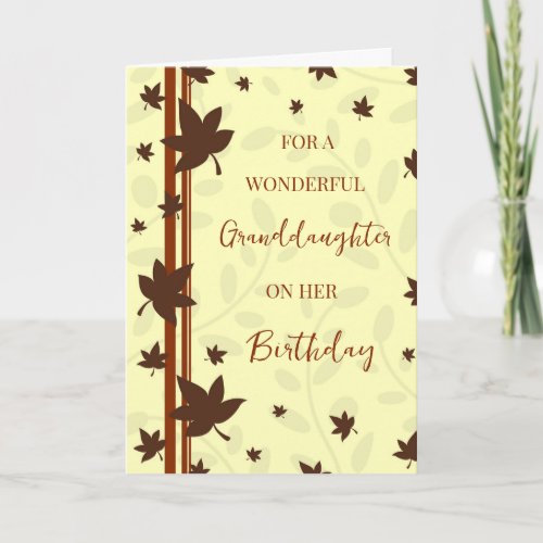 Fall Leaves Granddaughter Birthday Card