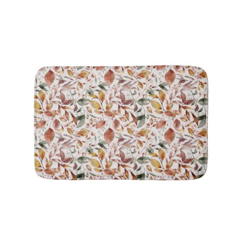 Fall Leaves Green Orange Red Yellow   Bath Mat