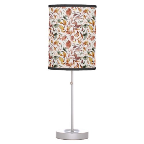 Fall Leaves Green Orange Red Yellow  Table Lamp