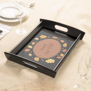 Fall Leaves Happy Fall Yall Thanksgiving Autumn Serving Tray