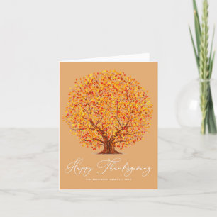 fall leaves happy thanksgiving holiday card