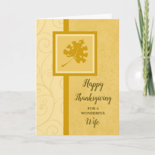 Fall Leaves Happy Thanksgiving Wife Holiday Card