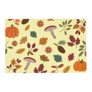 Fall Leaves & Harvest Pattern  Placemat