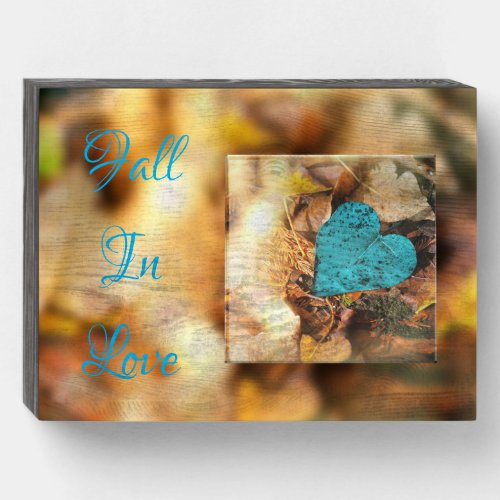 Fall leaves Heart leaf Wood Box Sign