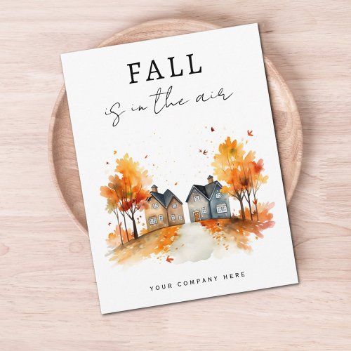 Fall Leaves House Real Estate Promotional Postcard