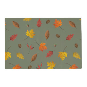 Fall Leaves Hunter Green Placemat