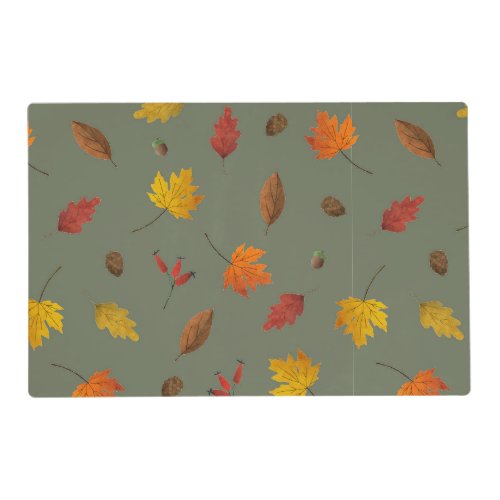 Fall Leaves Hunter Green Placemat