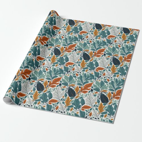 Fall Leaves Illustration v2   Wrapping Paper