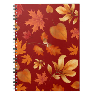 Fall leaves in Autumn colors Notebook