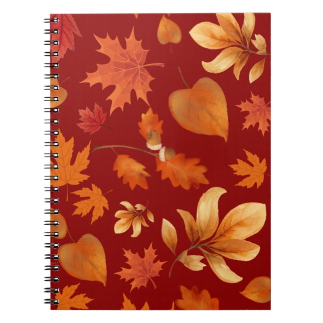 Fall leaves in Autumn colors Notebook (Front)