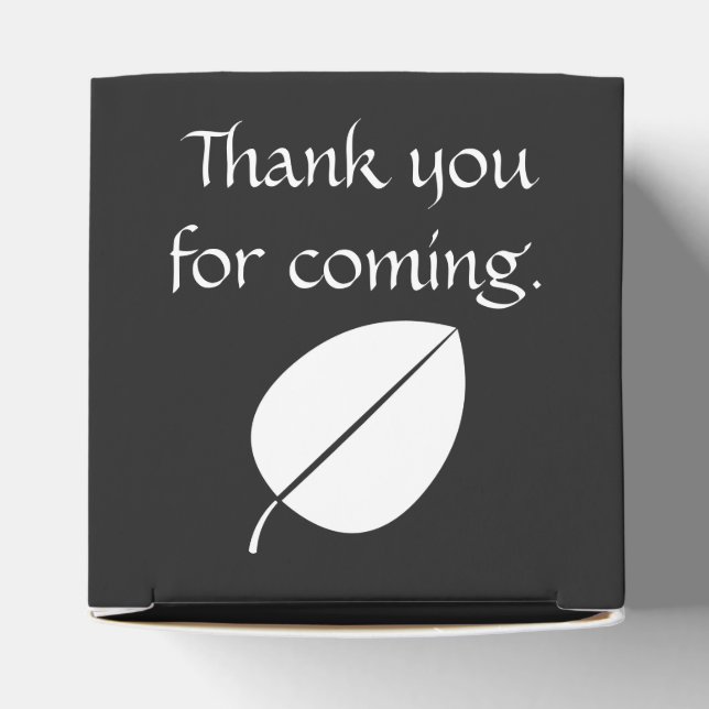 Fall Leaves in Black Favor Box (Top)