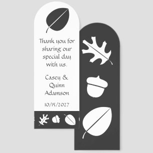 Fall Leaves in Black Wedding Favor Bookmarks