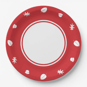 Fall Leaves in Cherry Paper Plate