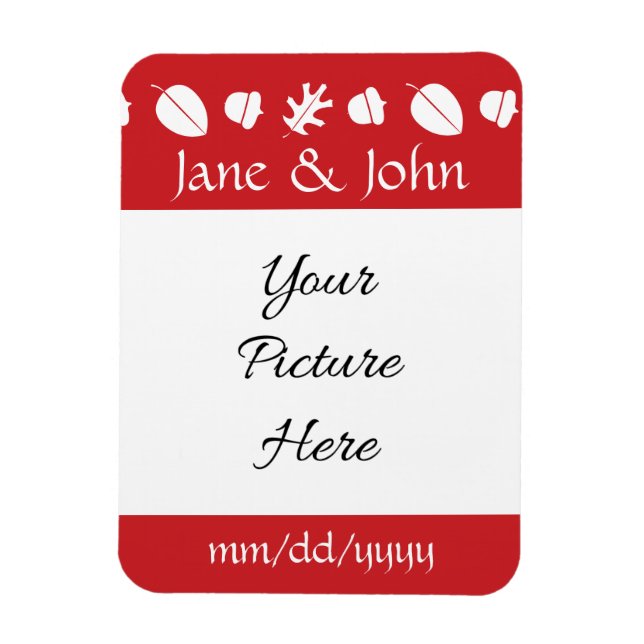 Fall Leaves in Cherry Save-the-Date Magnet (Vertical)