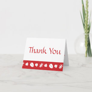 Fall Leaves in Cherry Thank You Card