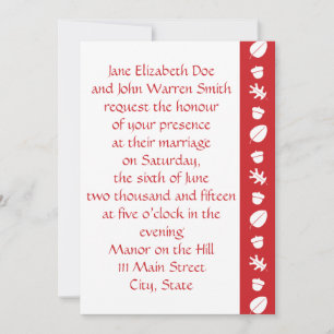 Fall Leaves in Cherry Wedding Invitation