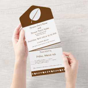 Fall Leaves in Chocolate All In One Invitation