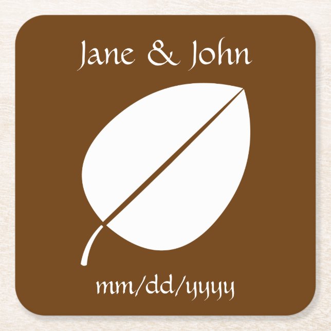 Fall Leaves in Chocolate Paper Coaster (Front)