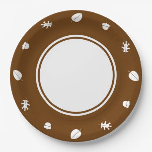 Fall Leaves in Chocolate Paper Plate