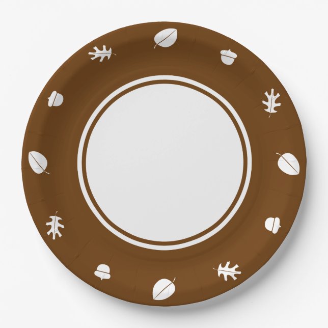 Fall Leaves in Chocolate Paper Plate (Front)