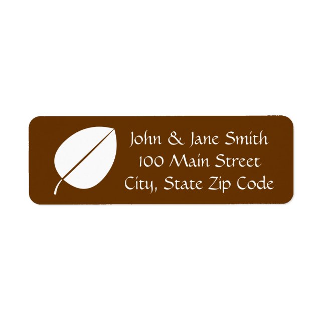 Fall Leaves in Chocolate Return Address Label (Front)