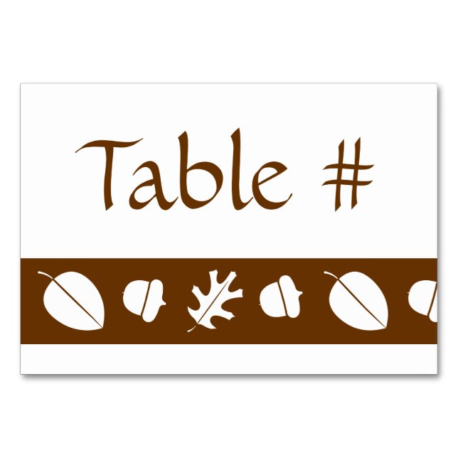 Fall Leaves in Chocolate Table Card (Front)